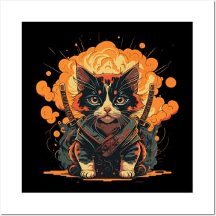 ninja cat Posters and Art